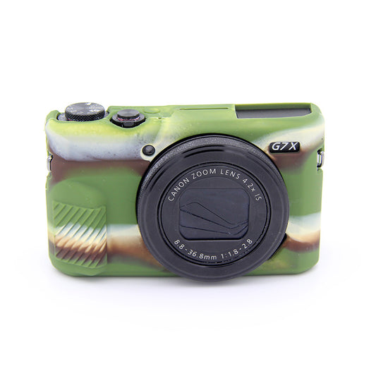 Soft Silicone Protective Housing Case for Canon G7X Mark II - Camouflage
