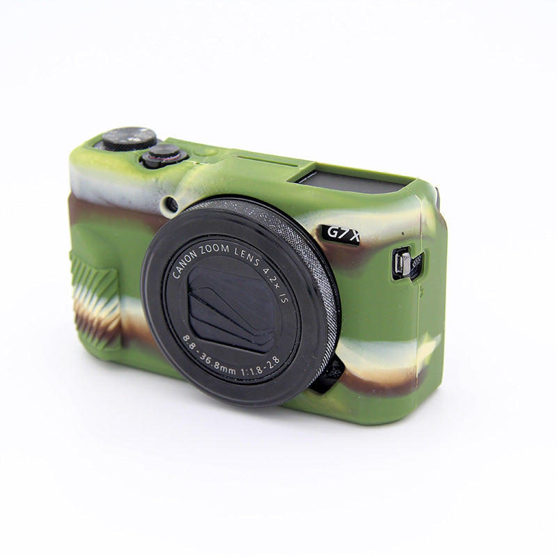 Soft Silicone Protective Housing Case for Canon G7X Mark II - Camouflage