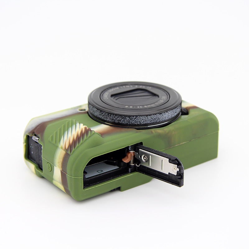 Soft Silicone Protective Housing Case for Canon G7X Mark II - Camouflage