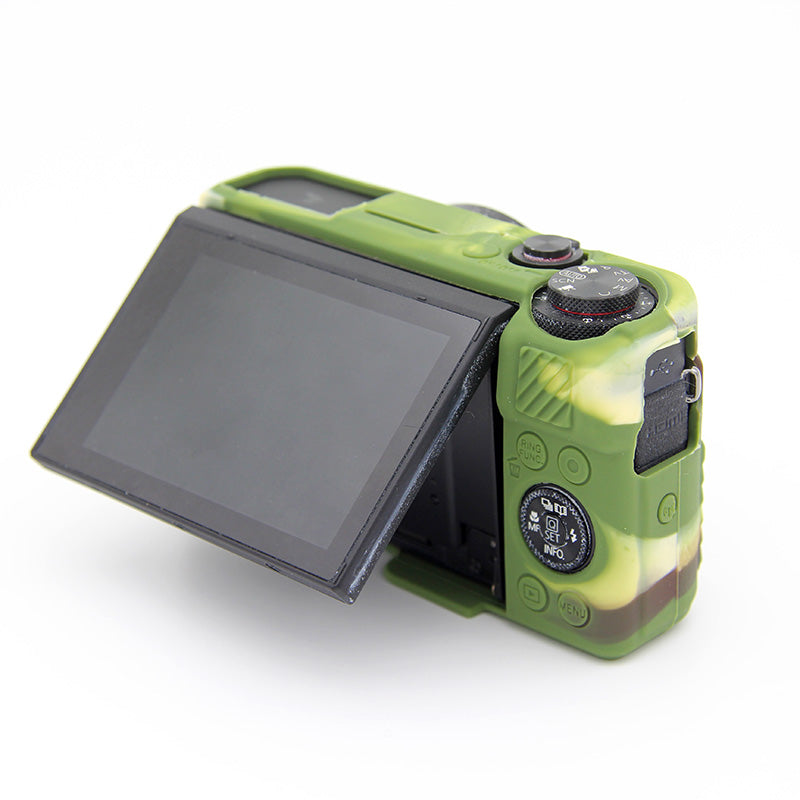 Soft Silicone Protective Housing Case for Canon G7X Mark II - Camouflage