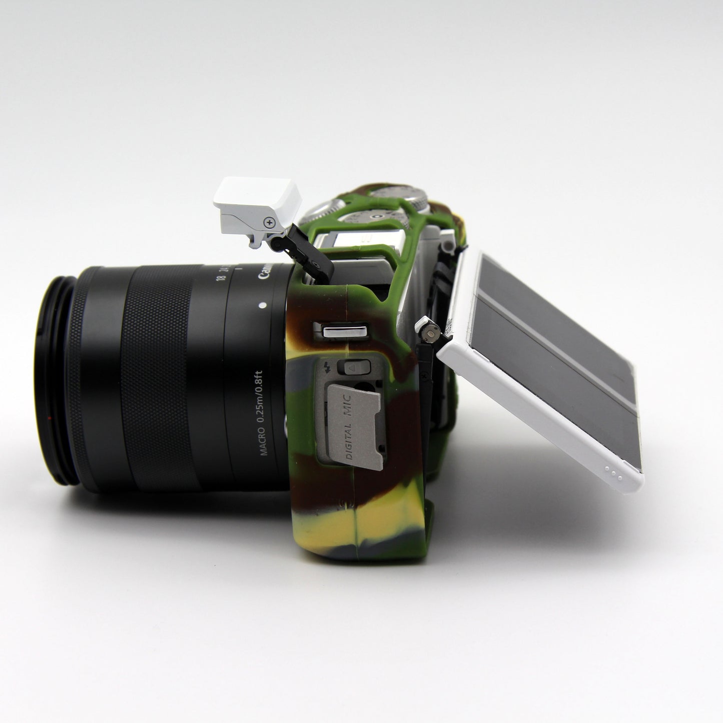 Flexible Soft Silicone Protective Case for Canon EOS M3 (18-55mm) - Camouflage