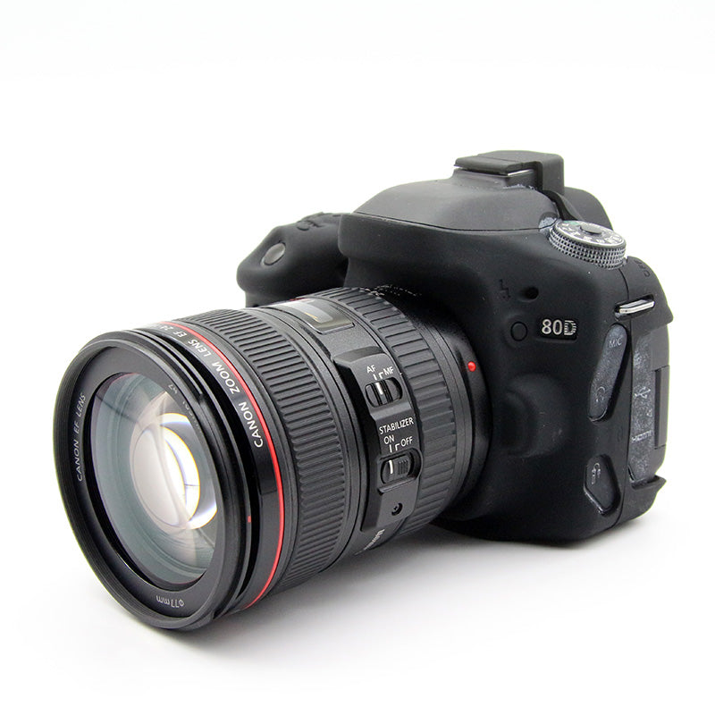 Soft Silicone Protective Case for Canon EOS 80D DSLR Camera - Black