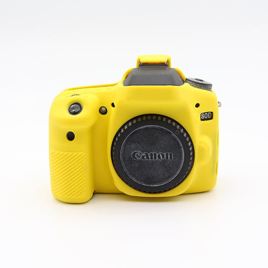 Soft Silicone Protective Camera Shell Case for Canon EOS 80D DSLR Camera - Yellow