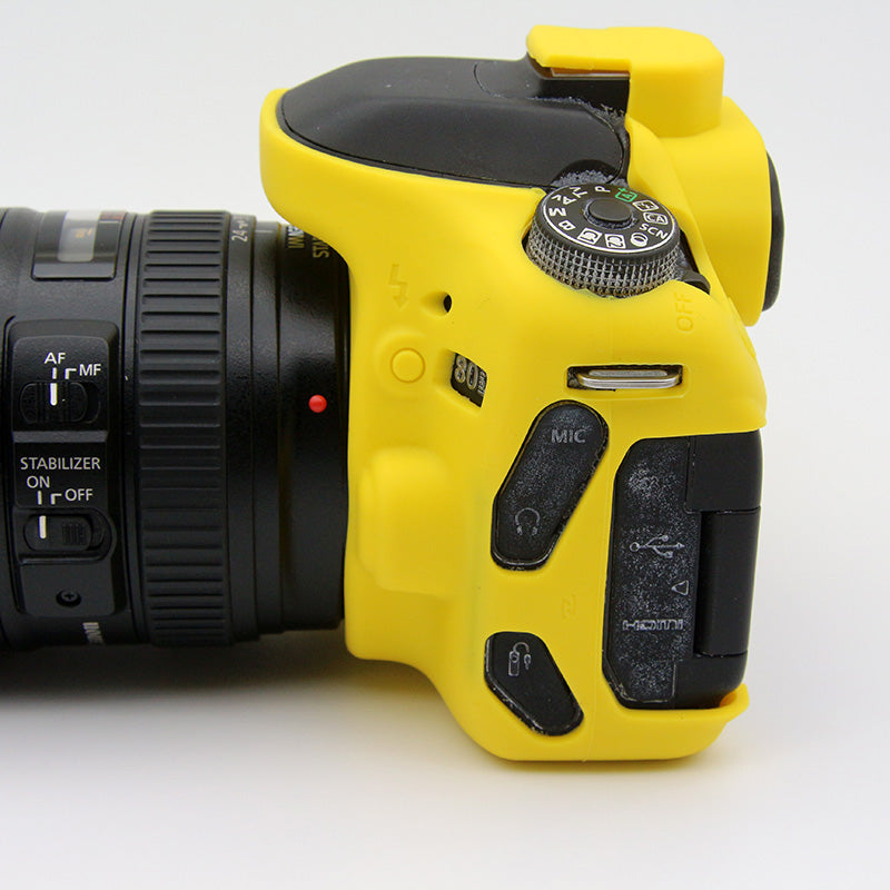 Soft Silicone Protective Camera Shell Case for Canon EOS 80D DSLR Camera - Yellow