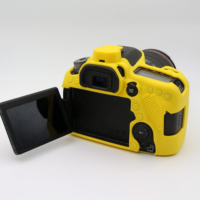 Soft Silicone Protective Camera Shell Case for Canon EOS 80D DSLR Camera - Yellow