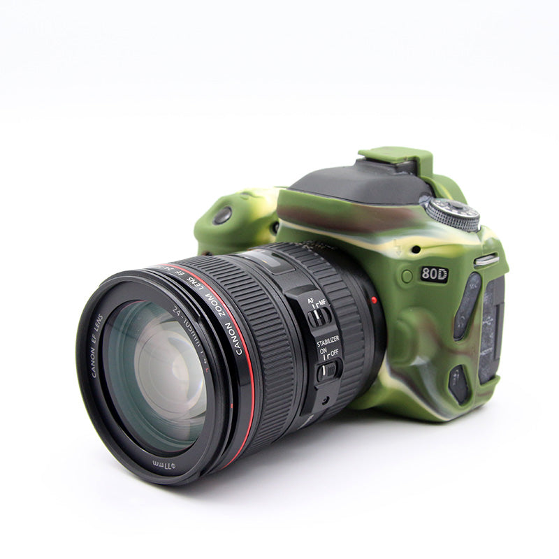 Soft Silicone Skin Protective Camera Cover for Canon EOS 80D DSLR Camera - Camouflage