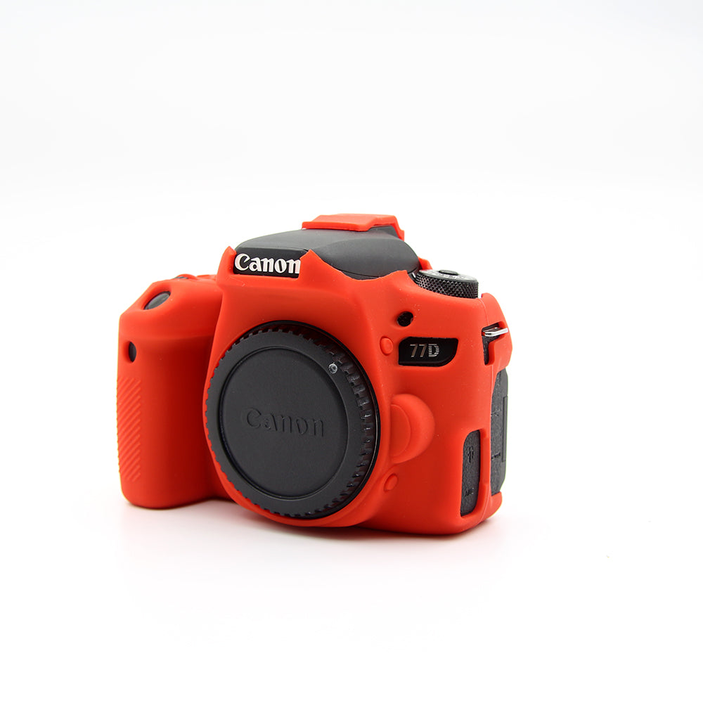 Soft Silicone Protective Cover for Canon EOS 77D Camera - Red