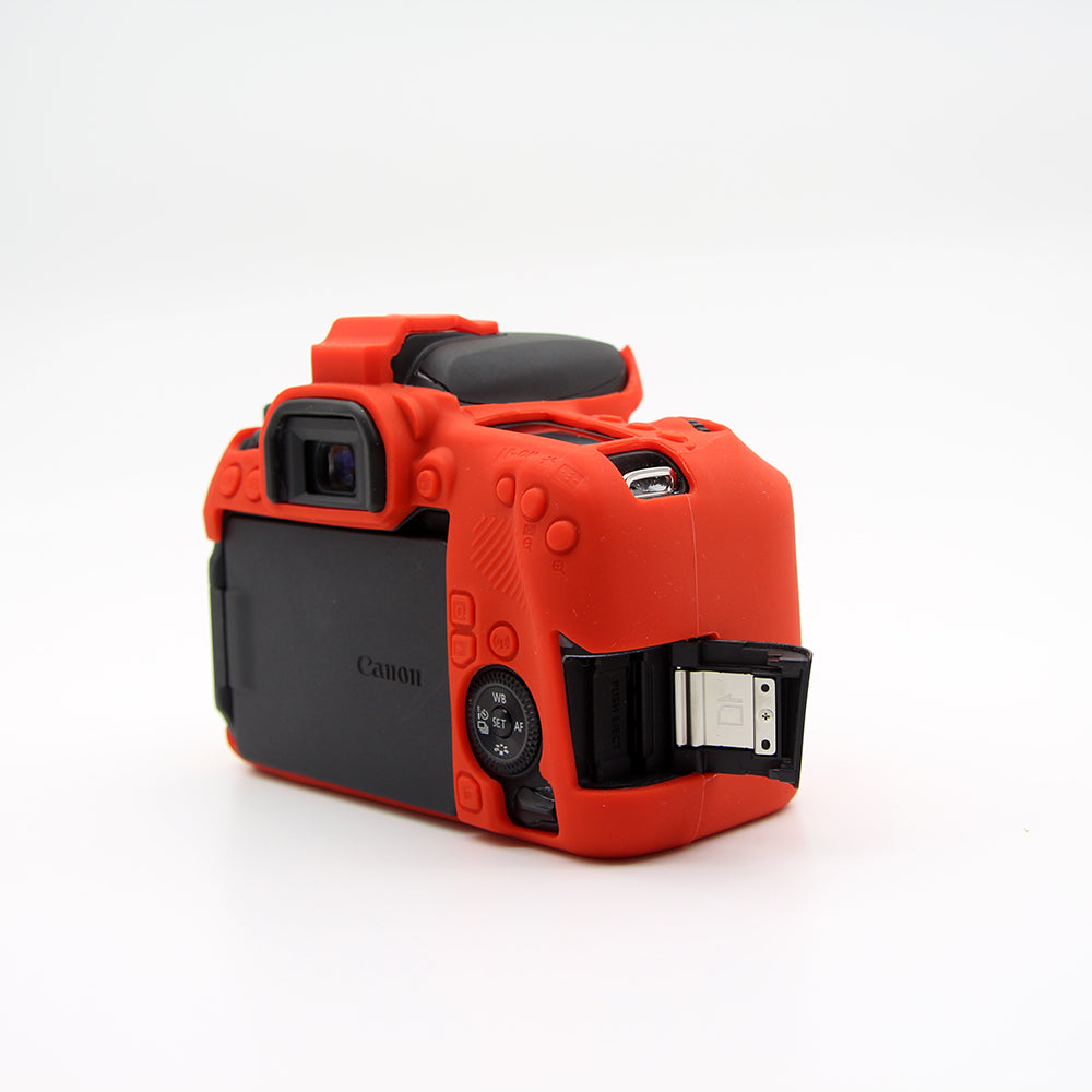 Soft Silicone Protective Cover for Canon EOS 77D Camera - Red