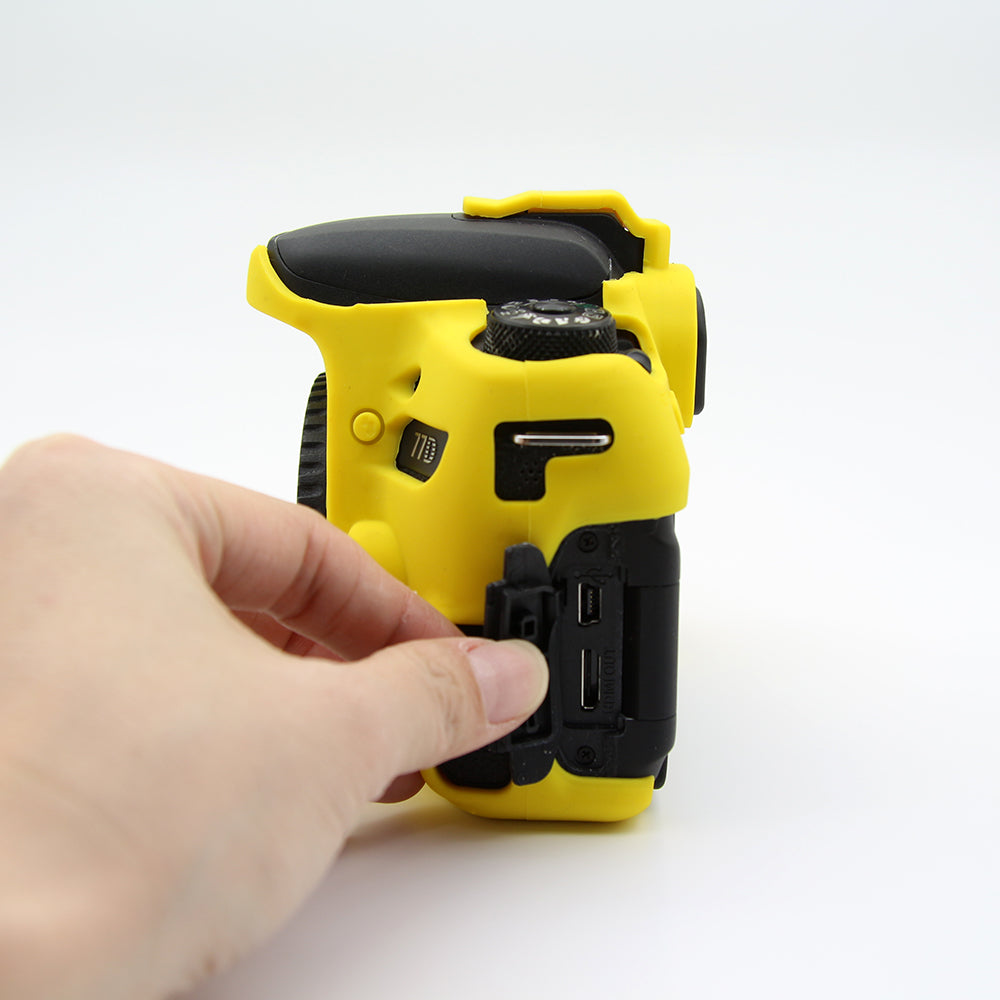 Soft Silicone Protective Camera Shell Case for Canon EOS 77D Camera - Yellow