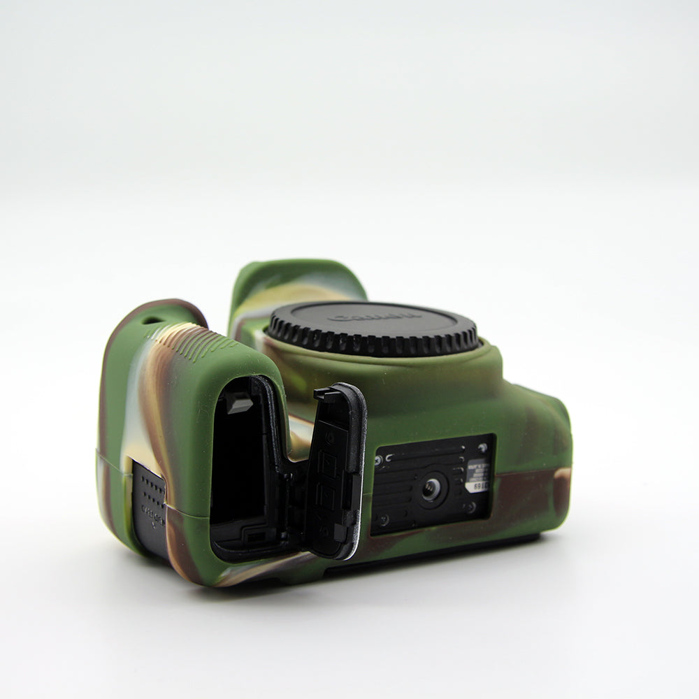 Soft Silicone Protective Housing Cover Case for Canon EOS 77D Camera - Camouflage
