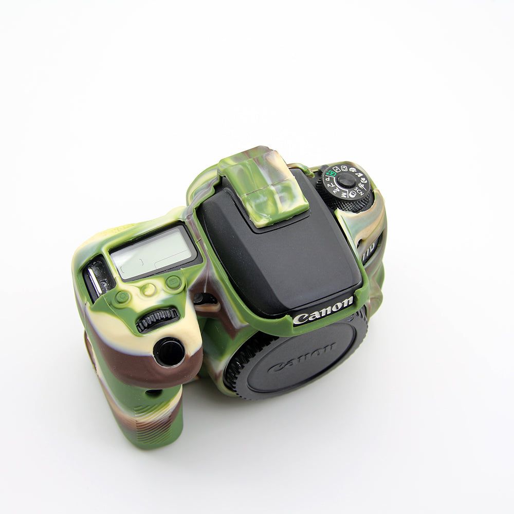 Soft Silicone Protective Housing Cover Case for Canon EOS 77D Camera - Camouflage