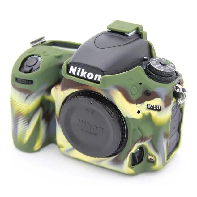 Soft Silicone Protective Camera Case for Nikon D750 Digital SLR Camera - Camouflage