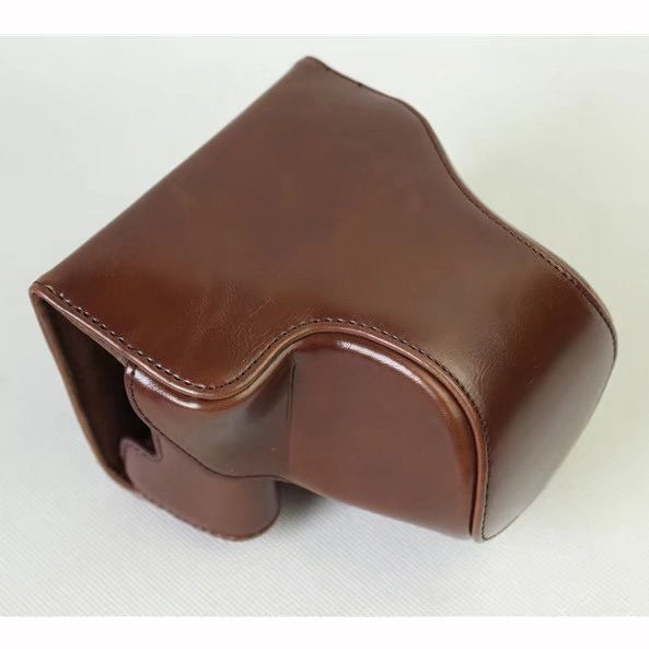 Detachable PU Leather Camera Shell + Strap for Canon EOS M6 (15-45mm) - Coffee