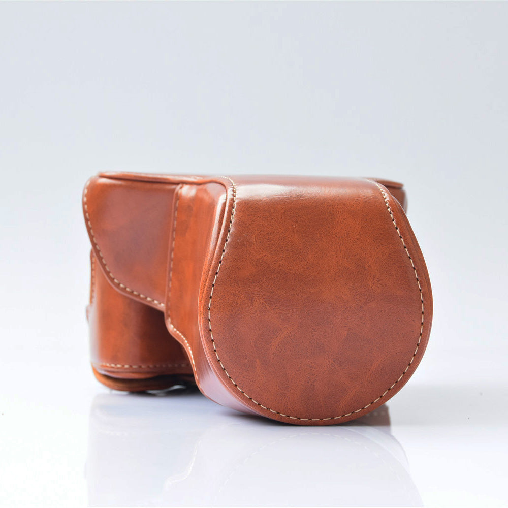 Detachable PU Leather Camera Cover + Strap for Canon EOS M6 (18-55mm) - Brown