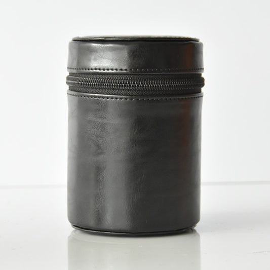 Camera Lens Bag Lens Pocket PU Leather Case for Nikon Canon Sony Fujifilm etc - Size: S / Black