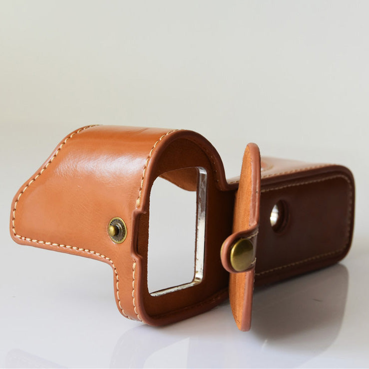 PU Leather Half Bottom Camera Protective Cover for Sony A73/A9 - Brown