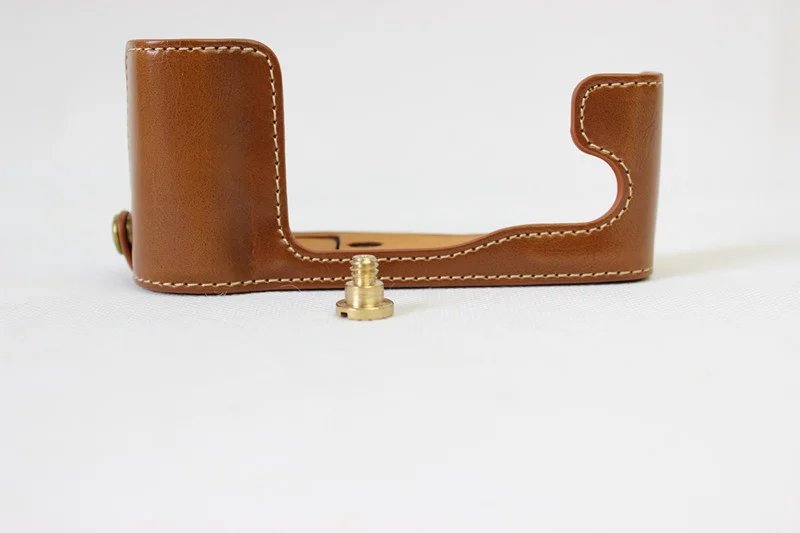 PU Leather Half Bottom Camera Protective Case for Fuji Fujifilm X-A3 XA2 XA3 XA5 XA10 - Brown