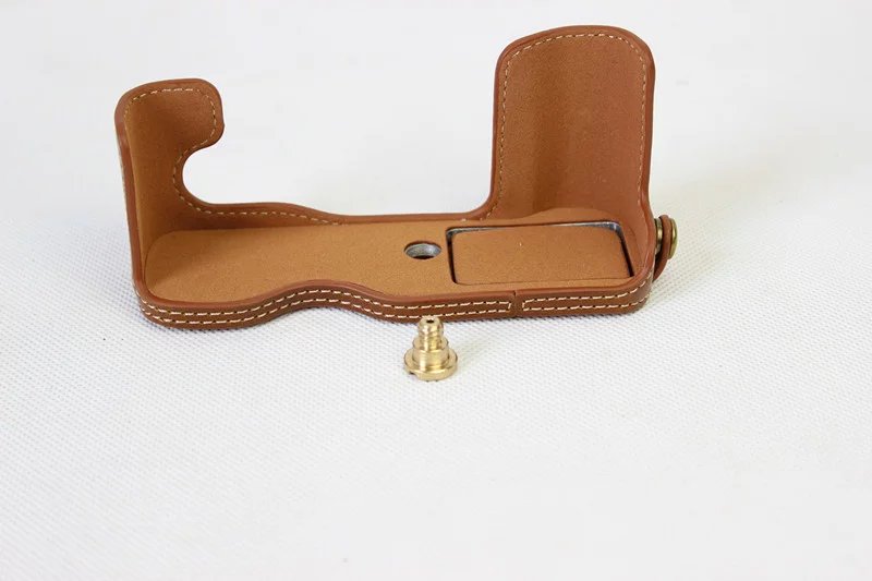 PU Leather Half Bottom Camera Protective Case for Fuji Fujifilm X-A3 XA2 XA3 XA5 XA10 - Brown