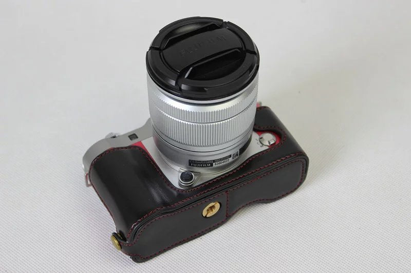 PU Leather Half Bottom Camera Protective Cover for Fuji Fujifilm X-A3 XA2 XA3 XA5 XA10 - Black
