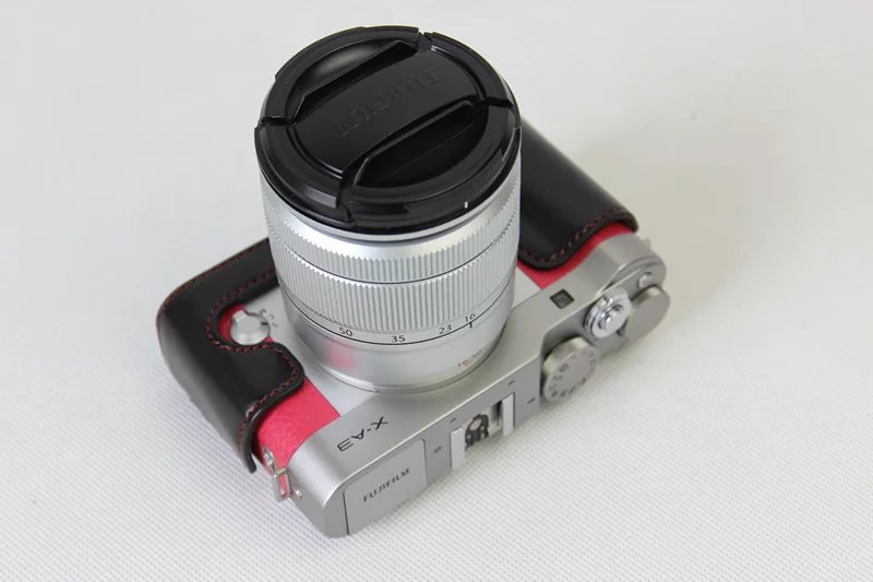 PU Leather Half Bottom Camera Protective Cover for Fuji Fujifilm X-A3 XA2 XA3 XA5 XA10 - Black