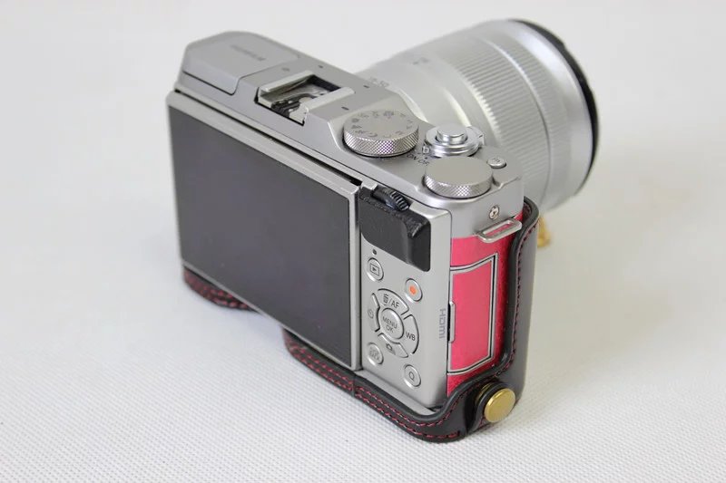 PU Leather Half Bottom Camera Protective Cover for Fuji Fujifilm X-A3 XA2 XA3 XA5 XA10 - Black