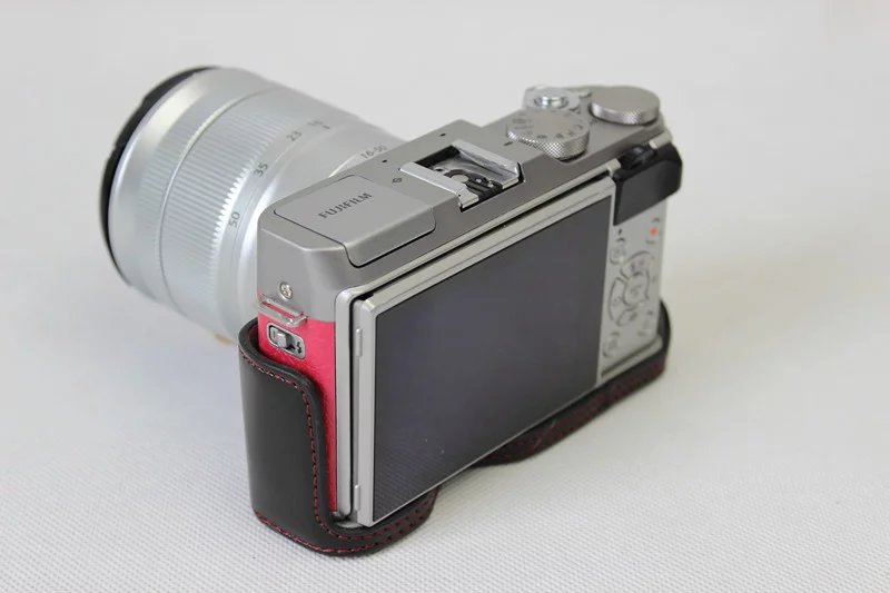 PU Leather Half Bottom Camera Protective Cover for Fuji Fujifilm X-A3 XA2 XA3 XA5 XA10 - Black