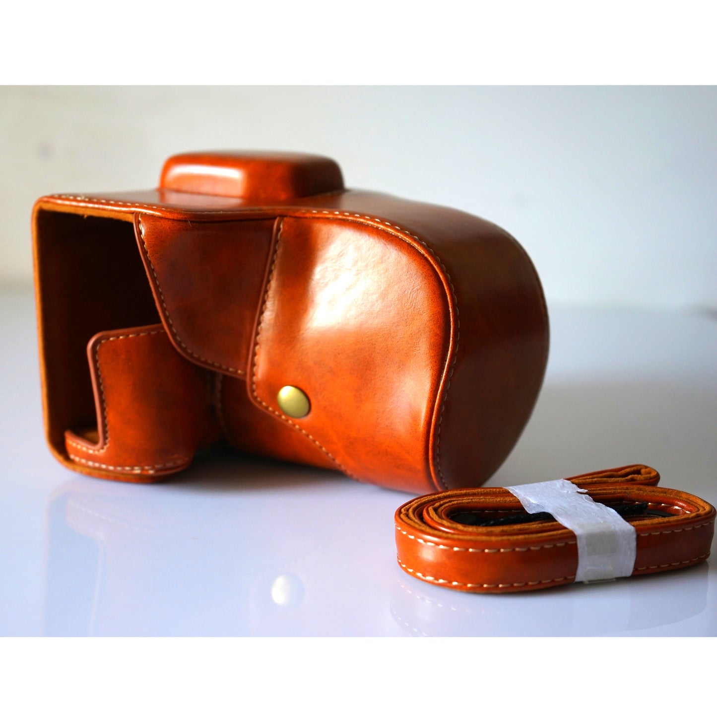 Detachable PU Leather Camera Bag + Strap for Fuji Fujifilm X-T2 - Brown