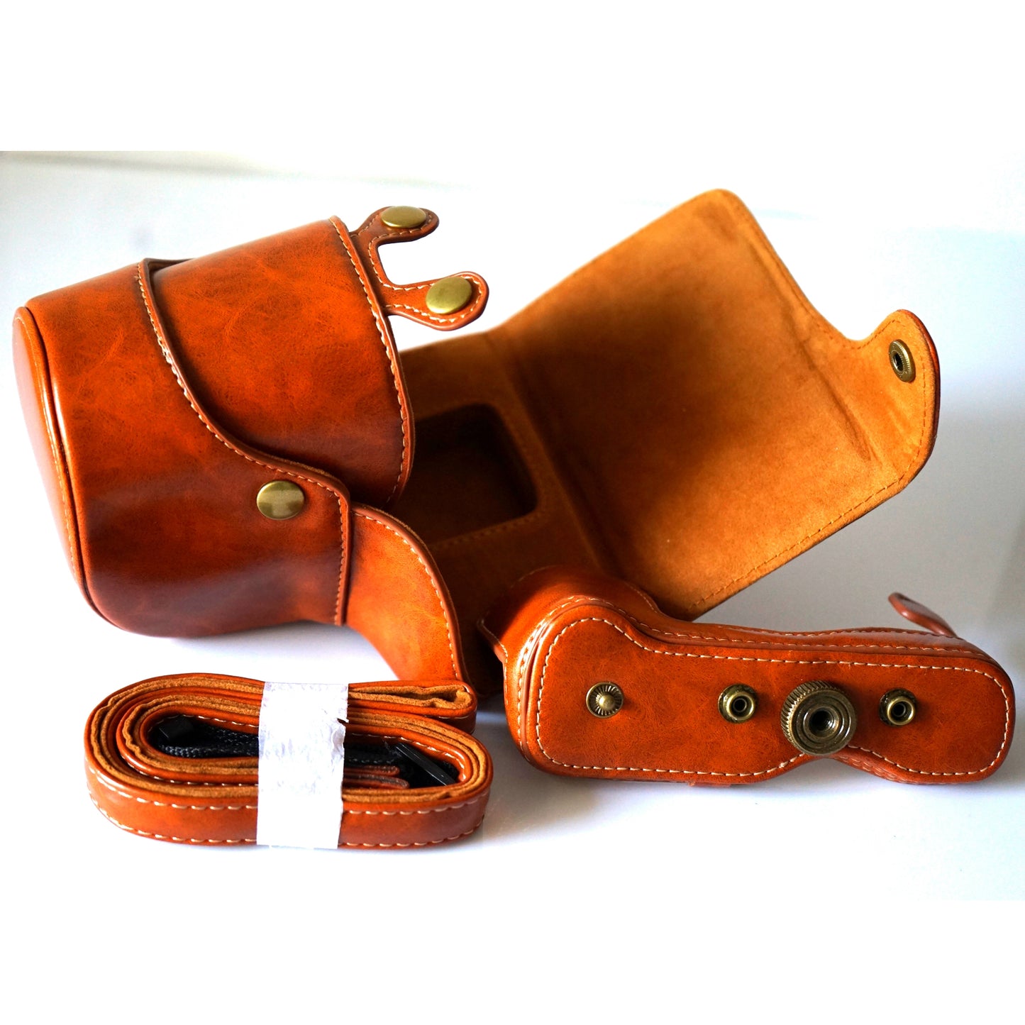 Detachable PU Leather Camera Bag + Strap for Fuji Fujifilm X-T2 - Brown