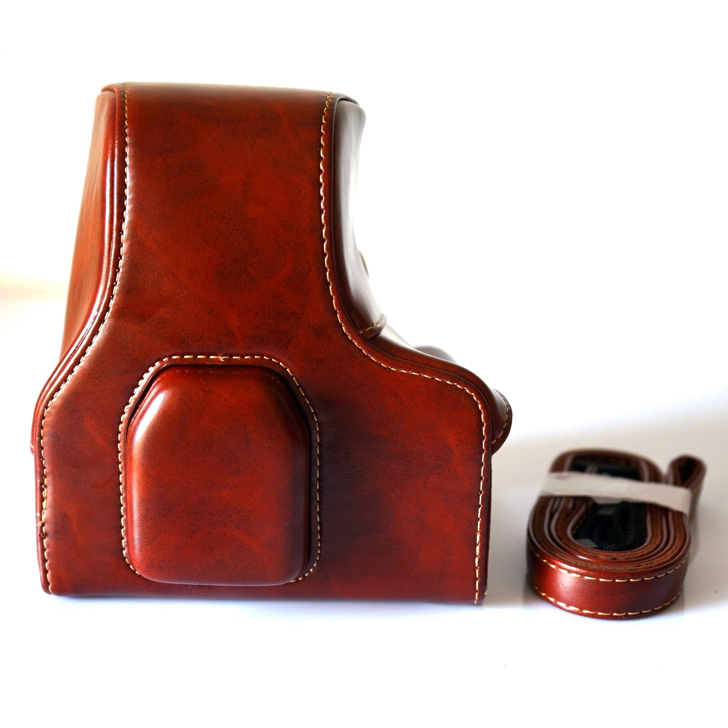 Detachable PU Leather Camera Protective Pouch + Strap for Fuji Fujifilm X-T2 - Coffee