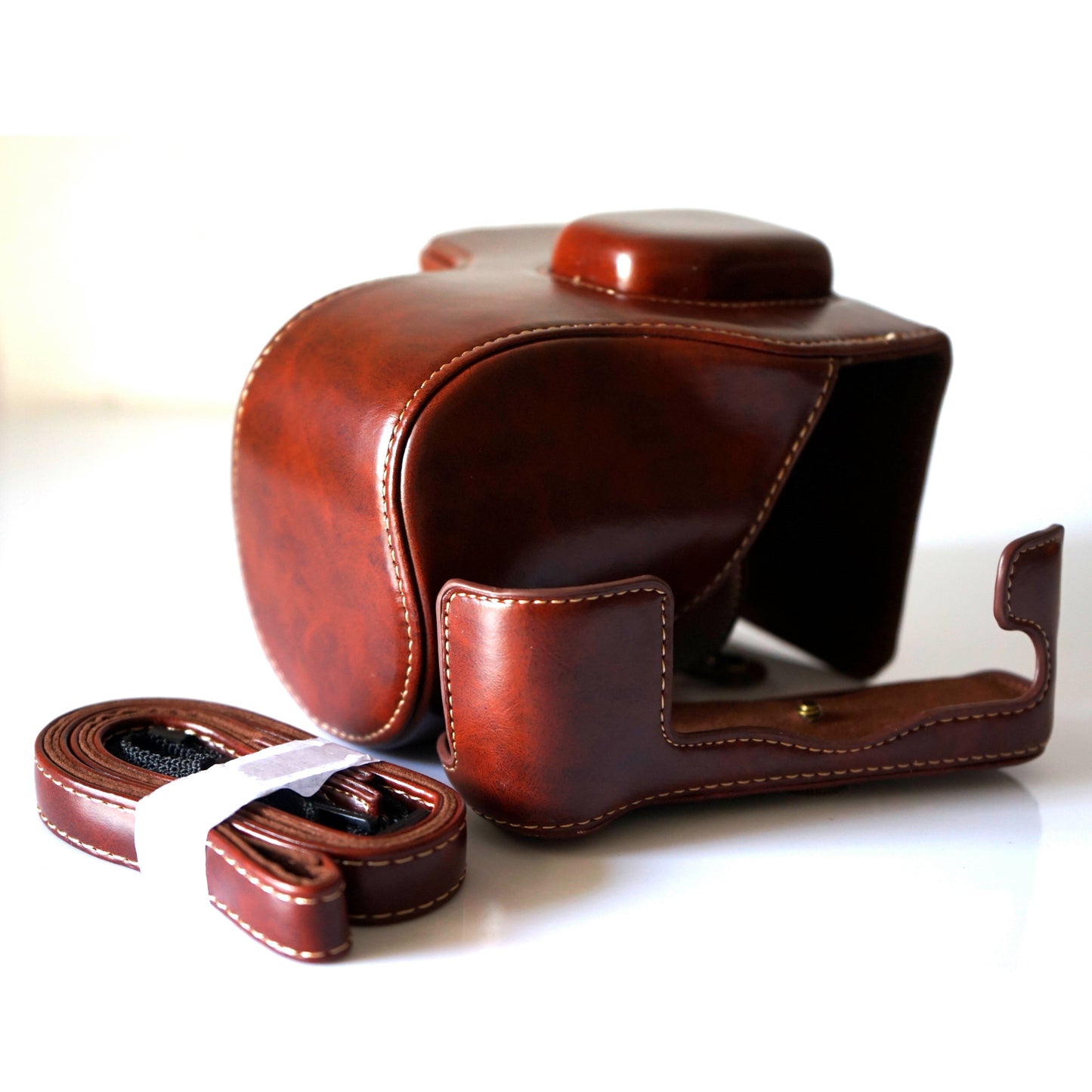 Detachable PU Leather Camera Protective Pouch + Strap for Fuji Fujifilm X-T2 - Coffee