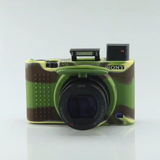 Soft Silicone Cover with Camera Lens Cap for Sony RX100 III/IV/V M3 M4 M5 - Camouflage