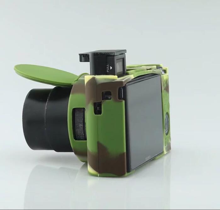 Soft Silicone Cover with Camera Lens Cap for Sony RX100 III/IV/V M3 M4 M5 - Camouflage