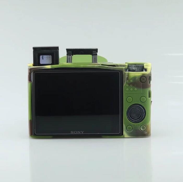 Soft Silicone Cover with Camera Lens Cap for Sony RX100 III/IV/V M3 M4 M5 - Camouflage