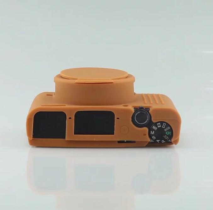 Soft Silicone Protective Shell with Camera Lens Cap for Sony RX100 III/IV/V M3 M4 M5 - Brown