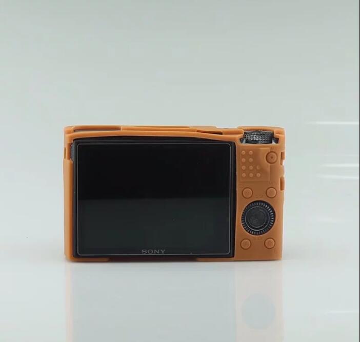 Soft Silicone Protective Shell with Camera Lens Cap for Sony RX100 III/IV/V M3 M4 M5 - Brown