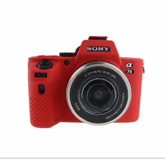 Flexible Silicone Protective Case for Sony Alpha A7 II / A72 / A7R2 / A7S2 - Red