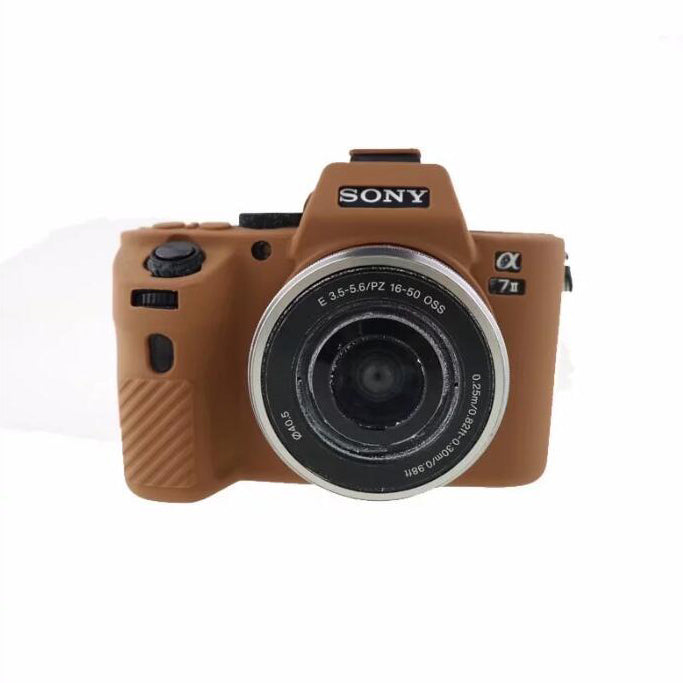 Soft Silicone Camera Case Shell for Sony Alpha A7 II / A72 / A7R2 / A7S2 - Brown