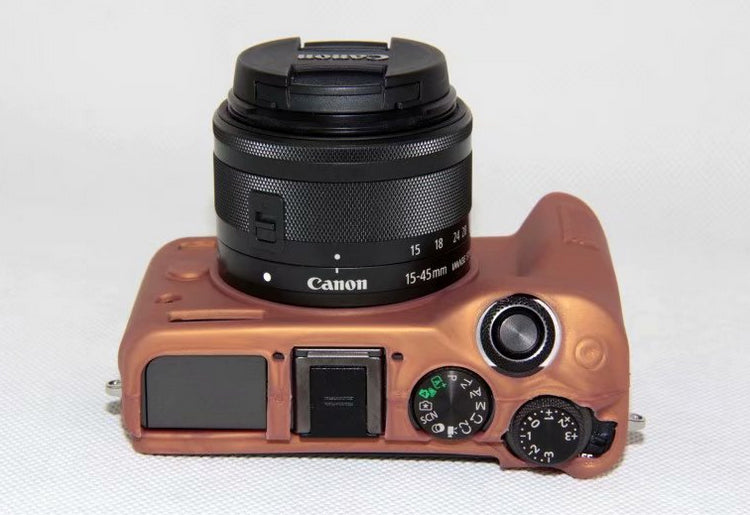 Soft Silicone Camera Case Protective Cover for Canon EOS M6 - Coffee