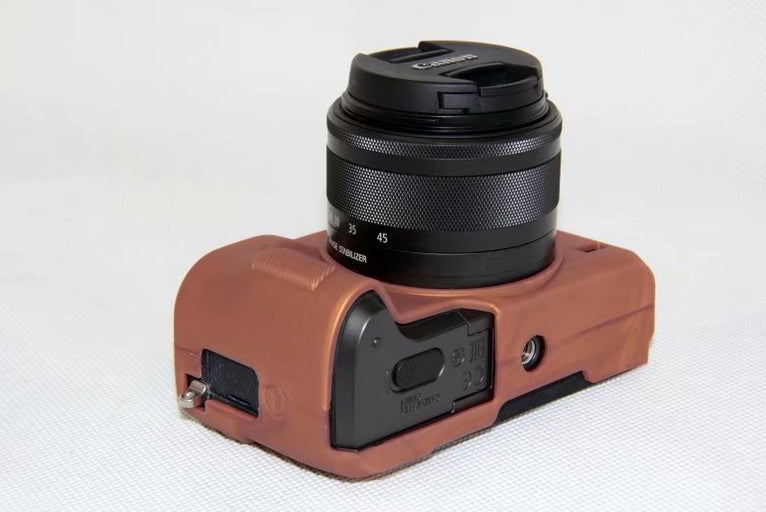 Soft Silicone Camera Case Protective Cover for Canon EOS M6 - Coffee