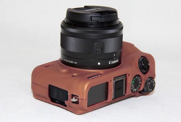 Soft Silicone Camera Case Protective Cover for Canon EOS M6 - Coffee