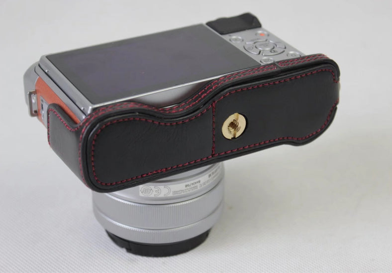 PU Leather Half Case Bag for Fujifilm X-A5 Digital Camera - Black