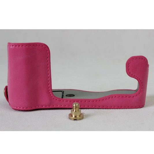 PU Leather Half Cover Bag for Fujifilm X-A5 Digital Camera - Rose