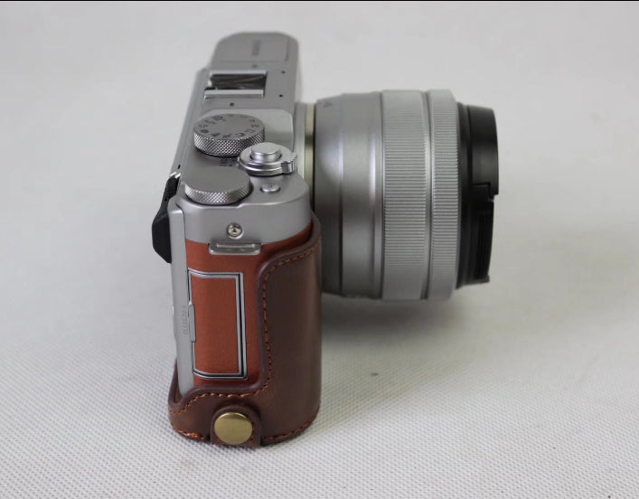 PU Leather Half Protective Case Bag for Fujifilm X-A5 Digital Camera - Coffee