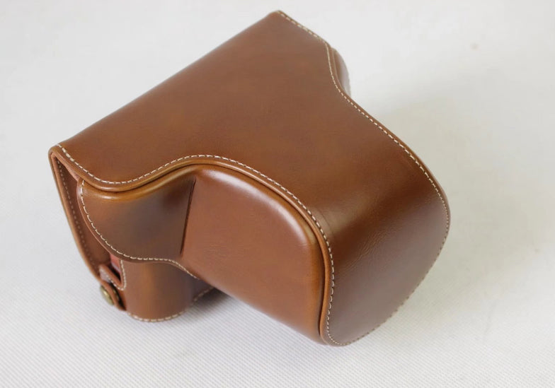 PU Leather Protection Case Bag + Strap + Camera Lens Bag for Fujifilm XA5 XA20 Camera - Brown