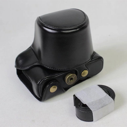 PU Leather Camera Protection Case + Strap for Fujifilm XA5 (15-45mm) - Black