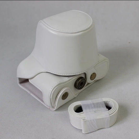 PU Leather Camera Protection Cover + Strap for Fujifilm XA5 (15-45mm) - White