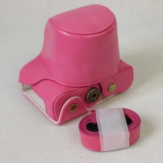 PU Leather Camera Protection Shell + Strap for Fujifilm XA5 (15-45mm) - Rose