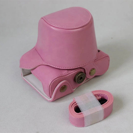 PU Leather Camera Protection Casing + Strap for Fujifilm XA5 (15-45mm) - Pink