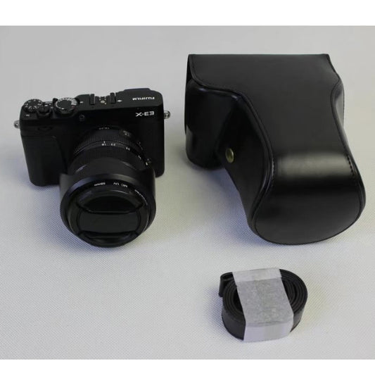 PU Leather Protection Case Bag with Strap for Fujifilm X-E3 Camera - Black