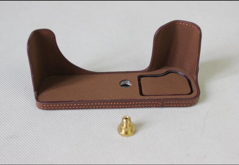 PU Leather Half Camera Protective Bag for Canon Powershot G1XIII - Coffee